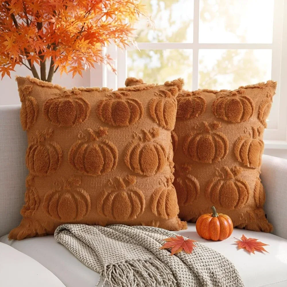 Fall Decorative Throw Pillow Covers Set of 2
